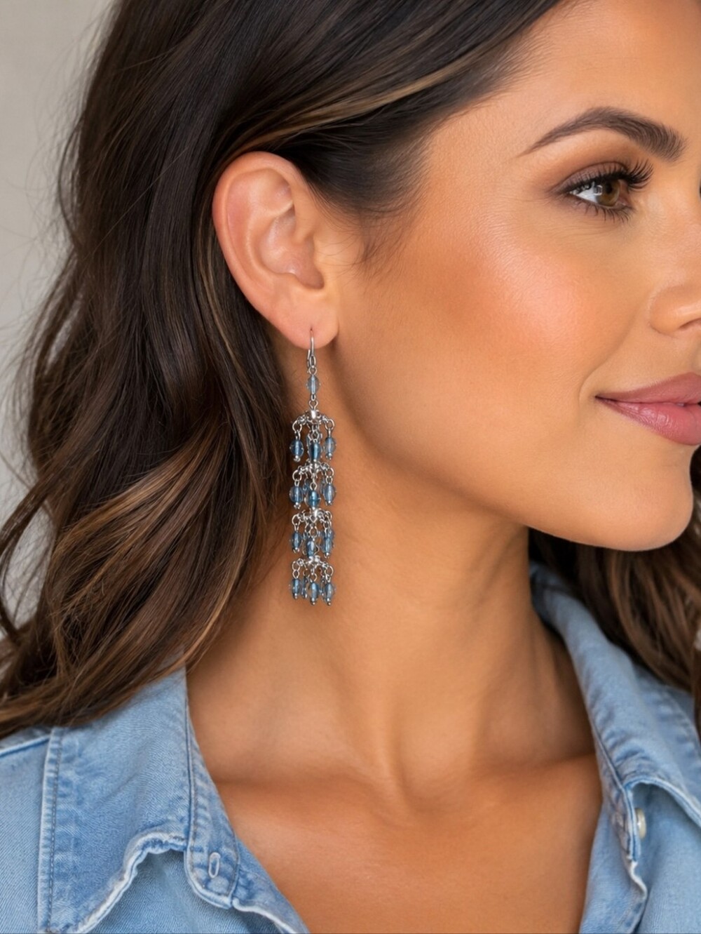 Gennaro Chandelier Silver Tone‎ Earrings